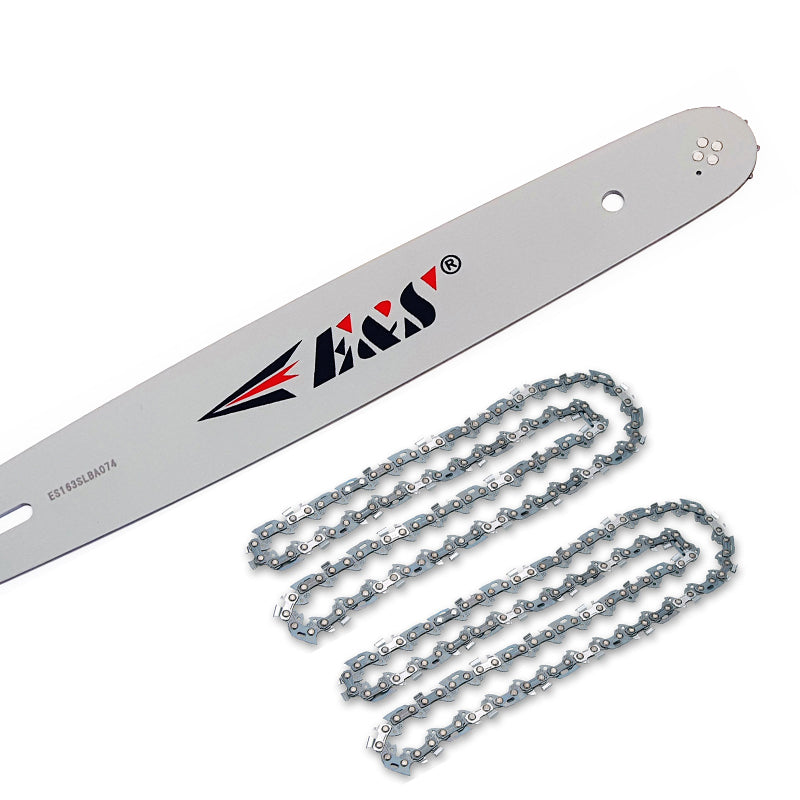 18" E&S Bar & 2 x Carlton Full Chisel Chains for Stihl 023, 025, MS250, MS251