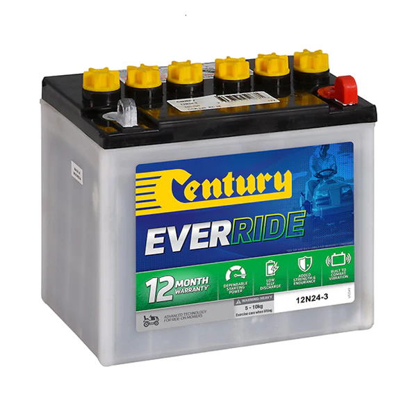 Ride On Mower Battery - 12 Volt (Century Ever Ride 12N24-3)