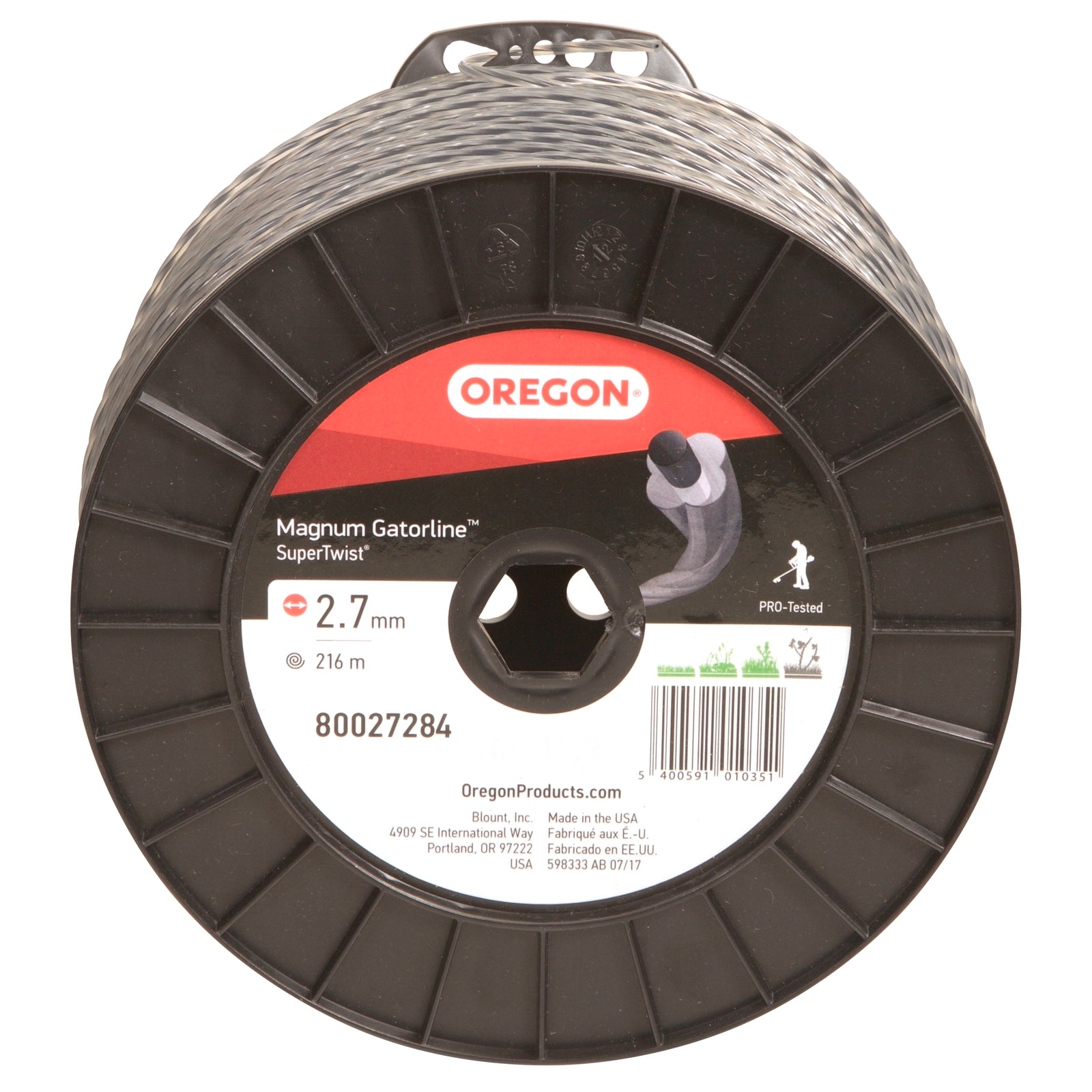 Oregon Silent Twist Gator Magnum Trimmer Line 2.7mm (0.105") 216 Meter Roll