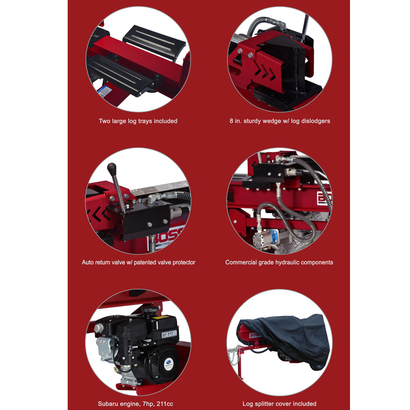 Boss WD30T Log Splitter - 30 Ton, Briggs & Stratton XR1150 Series Engine!