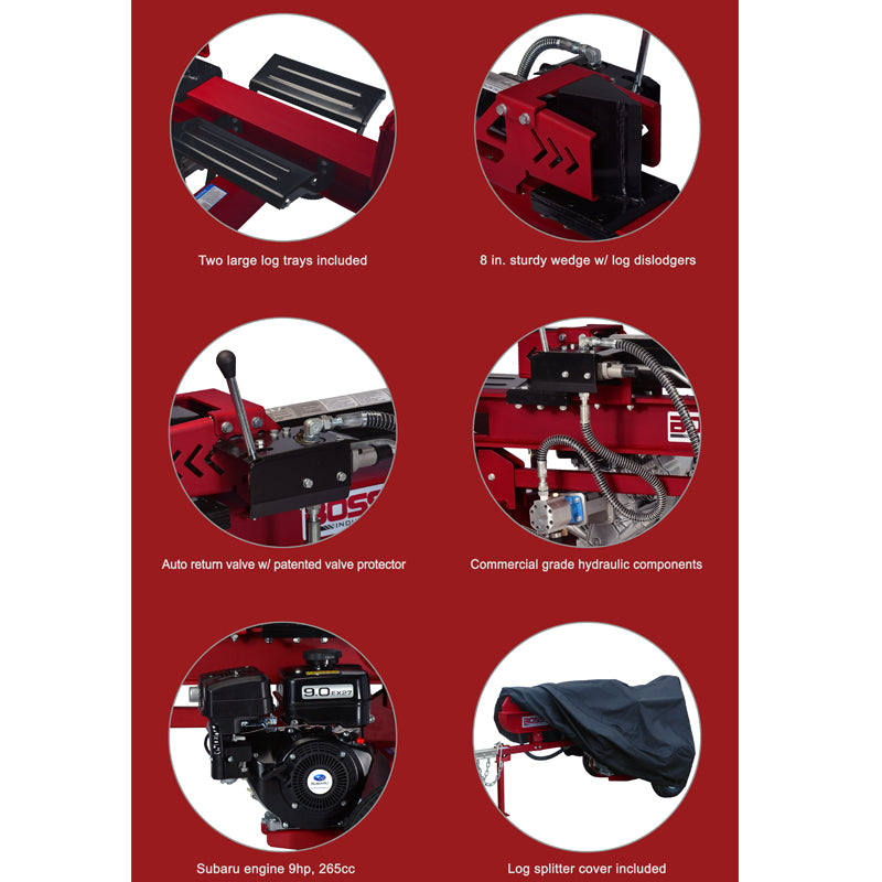 Boss WD35T Log Splitter - 35 Ton, Briggs & Stratton XR1450 Series Engine!