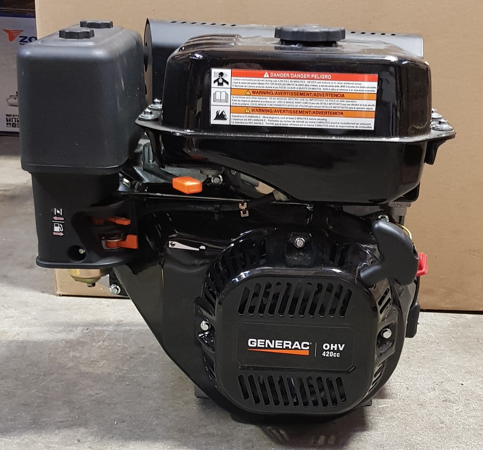 Generac 14HP Horizontal Shaft, Manual Start, 420cc Engine