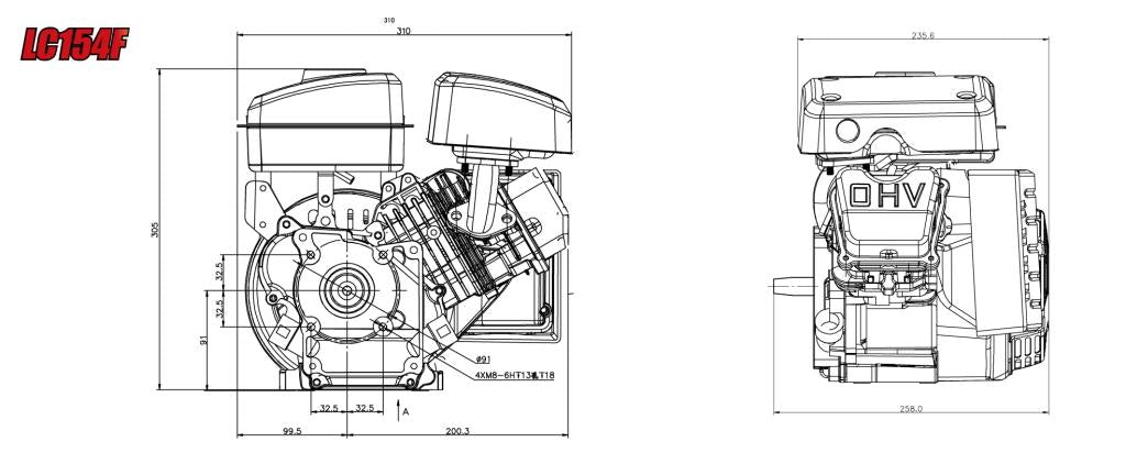 Loncin LC154F, 2.5HP