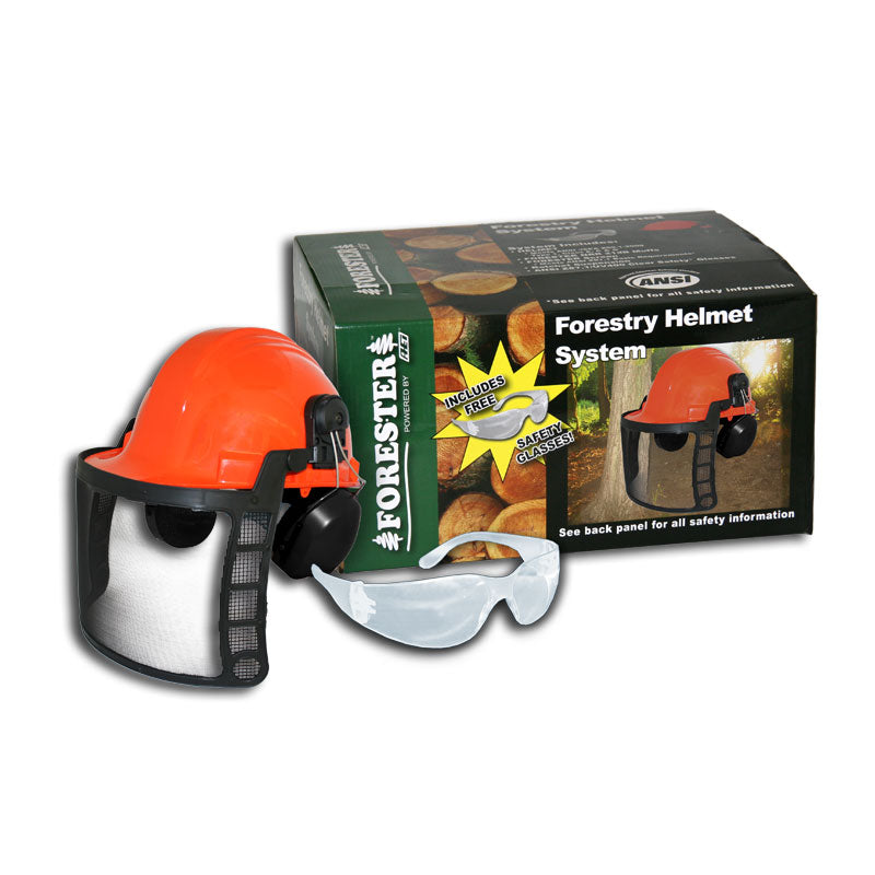 Forester Safety Helmet / Muff / Visor Combo (Orange)