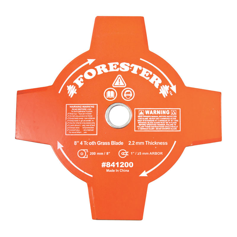 Forester 4 Tooth Scrub Blade 8" (200mm) x 1" (25.4mm) Bore