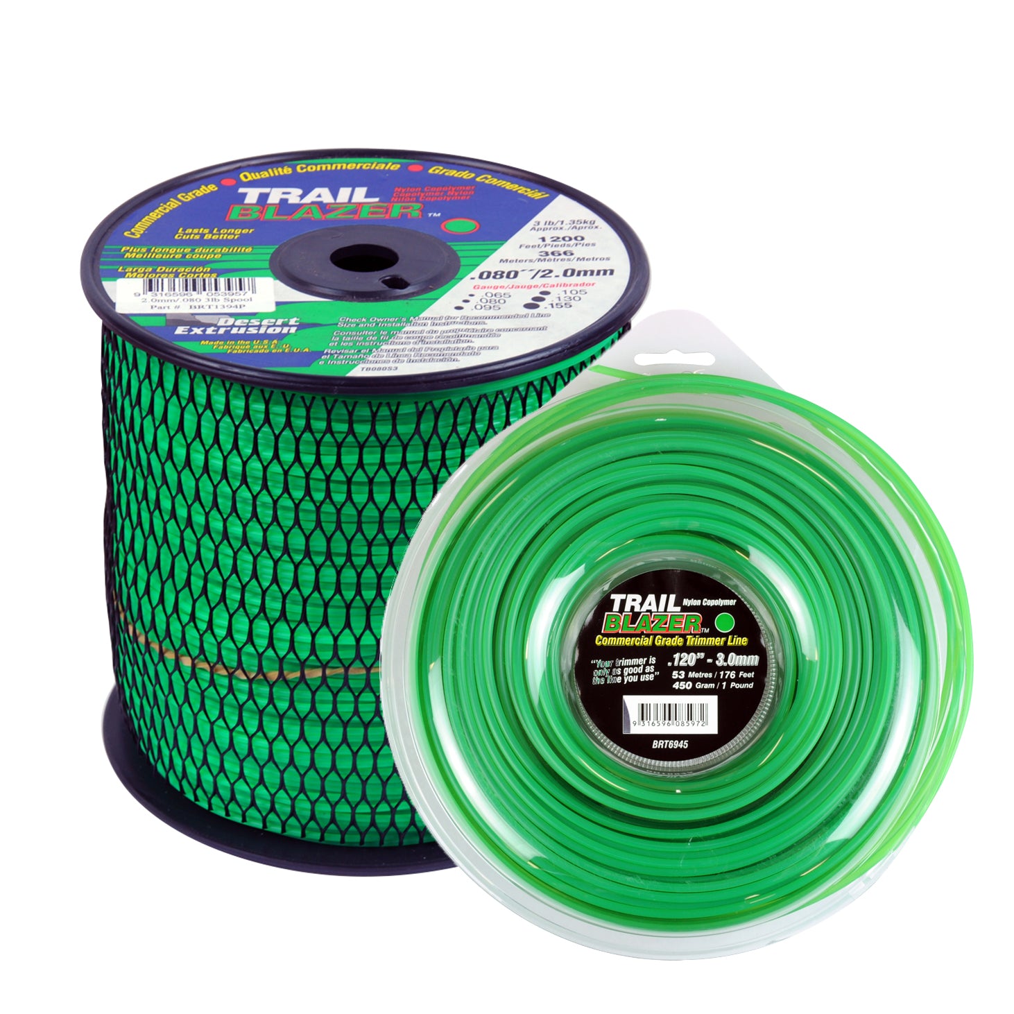 Trail Blazer 0.130" (3.3mm) Nylon Trimmer Line - 229m Roll