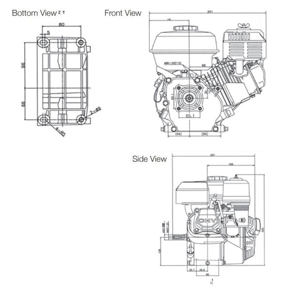 Loncin 4 HP 3/4" Horizontal Shaft Engine (G120F)