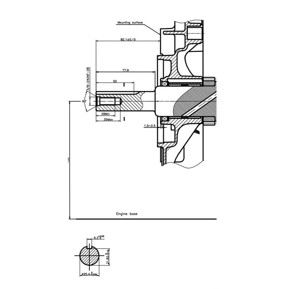 Loncin LC2V80FD 764cc 25HP V-Twin Horizontal Shaft Engine