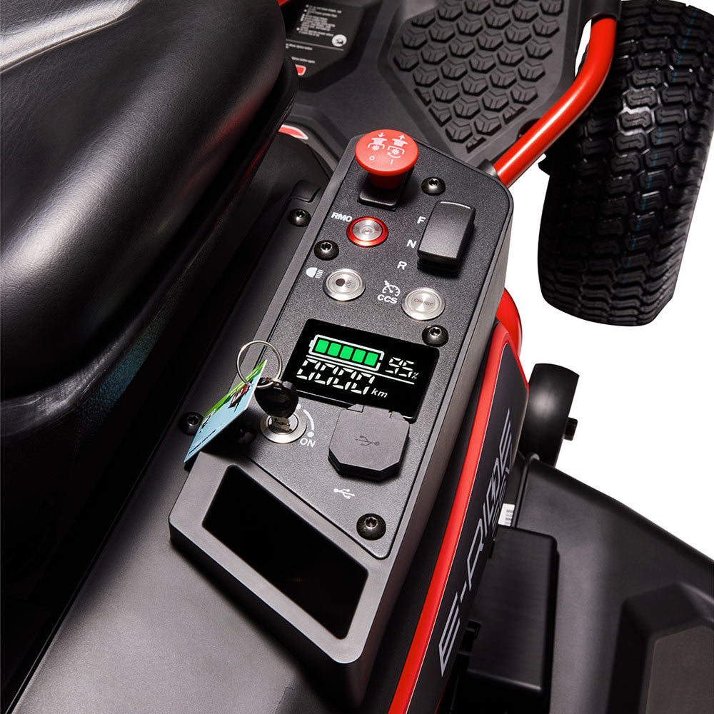 Victa E-Ride On, 38" Mowing Deck, 51.2V Lithium Ion Battery System